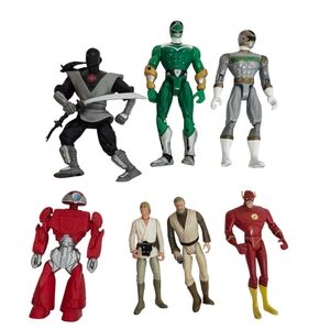 Lot Of 7 Power Rangers 2, Star Wars 2, Ninja Turtles 1, Flash Gordon 1, Robot 1
